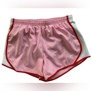 Nike Dri-Fit Standard Fit Girls Large Running Shorts Pink Red White Lined